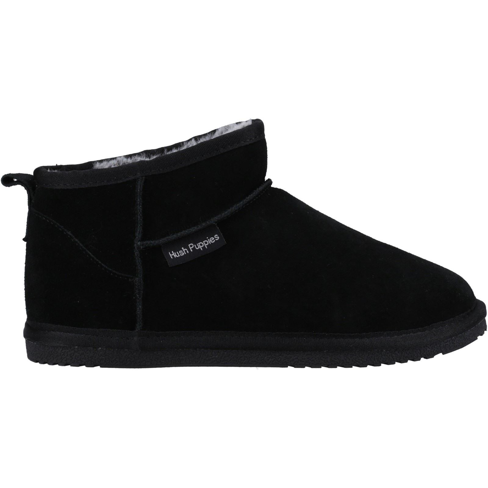 Hush Puppies Ashanti Chaussons Noirs En Suède Pour Femmes