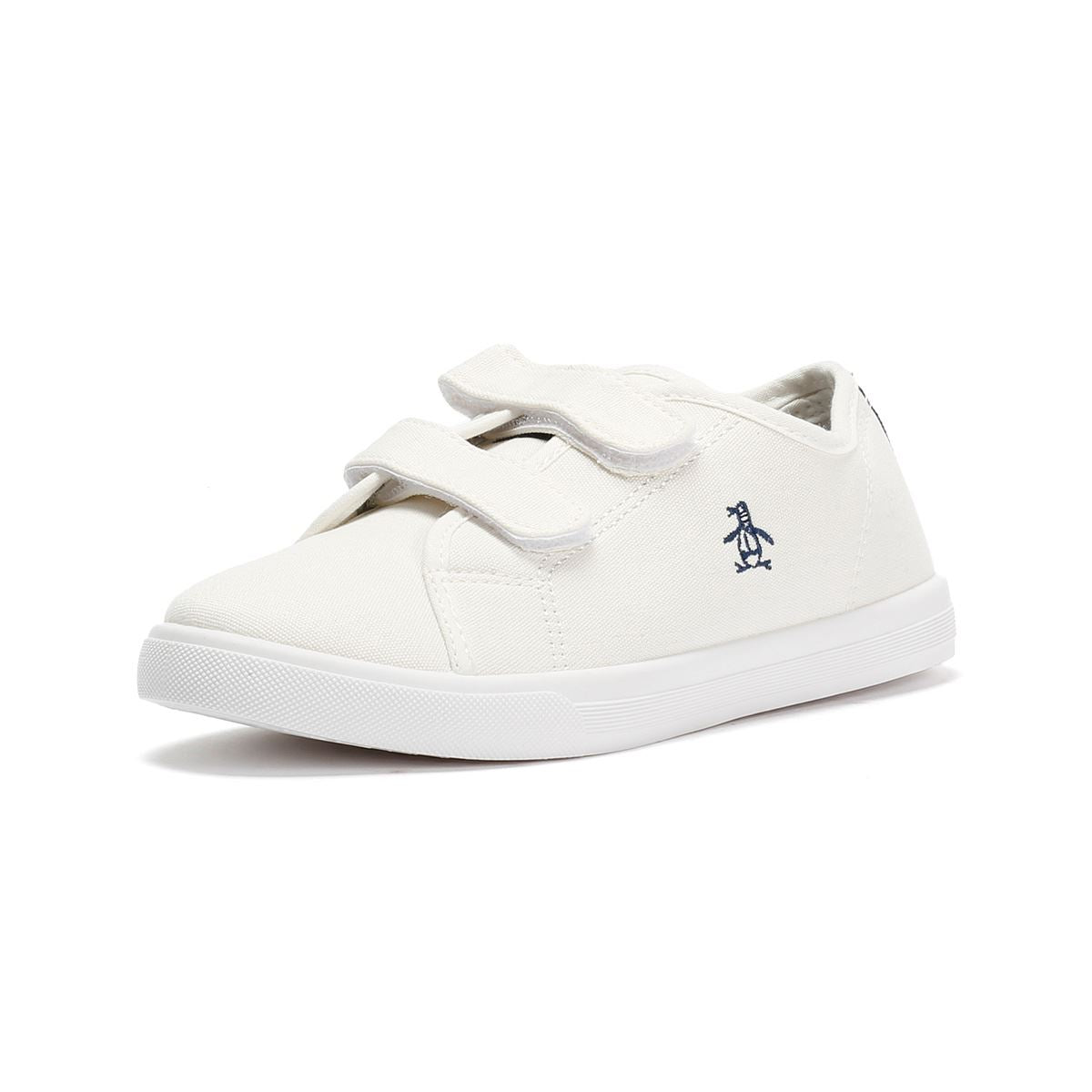 Penguin Junior Sparton Hook and loop Baskets Blanches En Textile