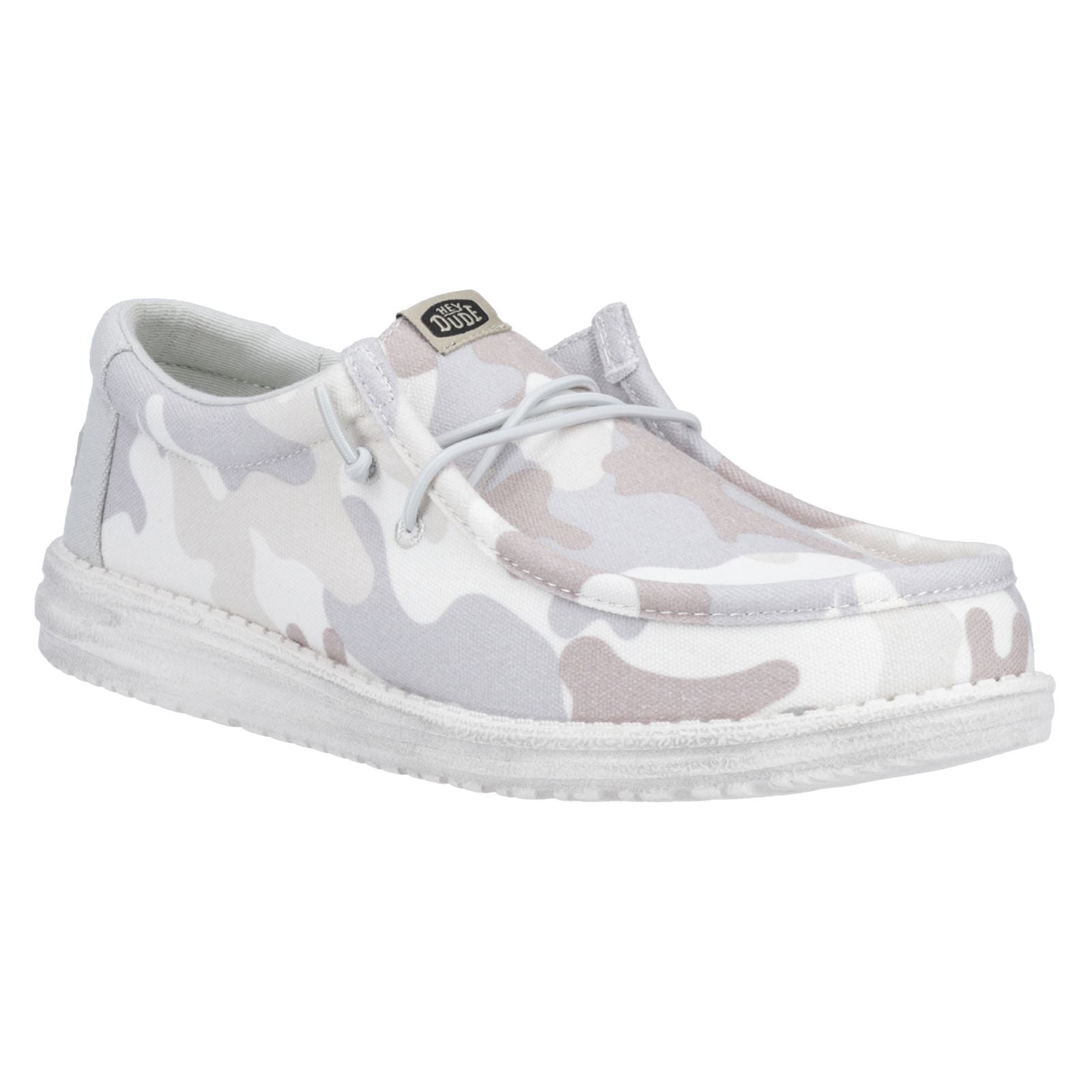 HEYDUDE Wally Washed Camo Chaussures Bateau Pour Homme En Camo Désert En Nuances De Gris