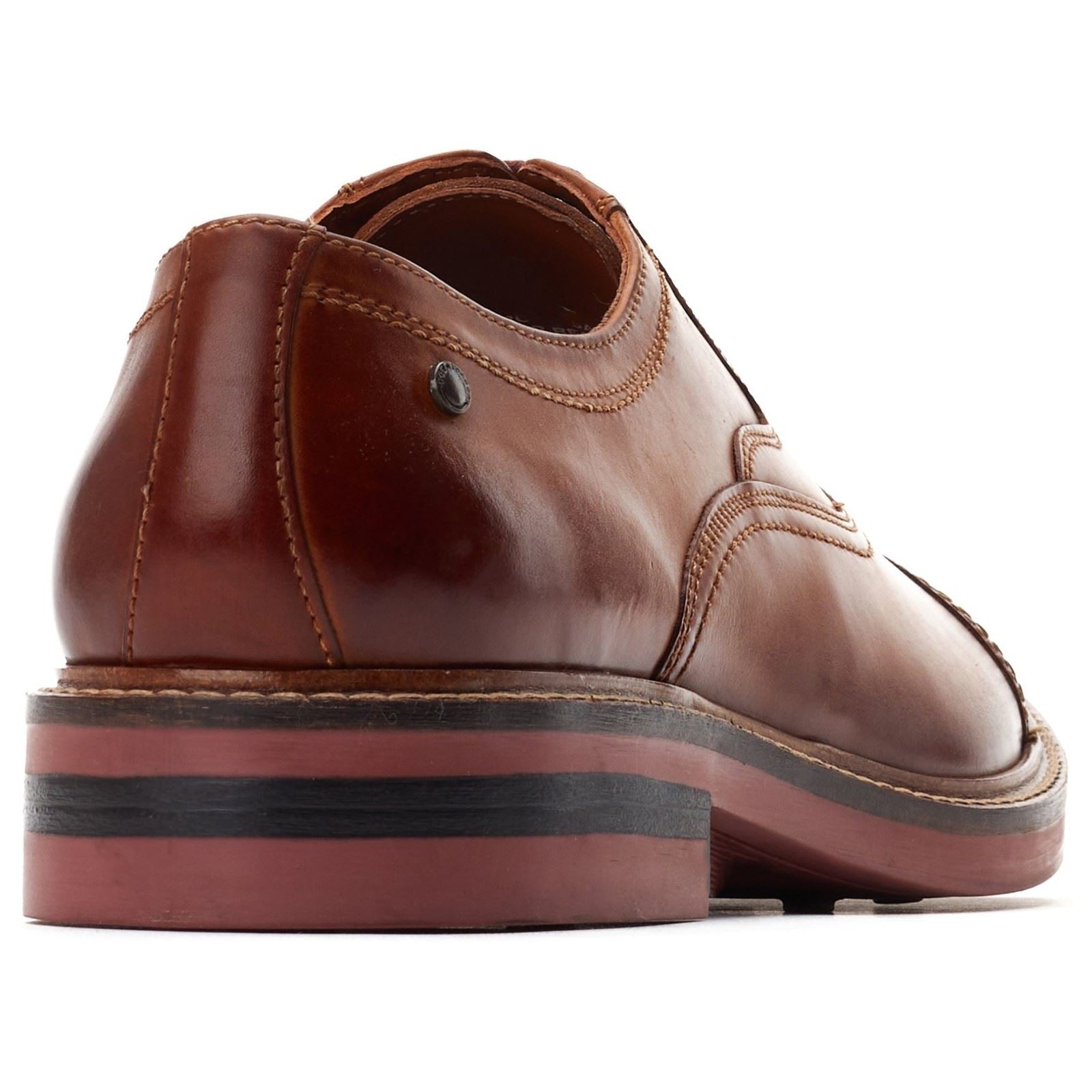 Base London Tatton Chaussures Oxford En Cuir Pour Hommes En Cuir Brûlé Tan