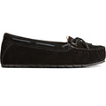 Sperry Reina Chaussons Noirs/ Léopard Pour Femme En Daim