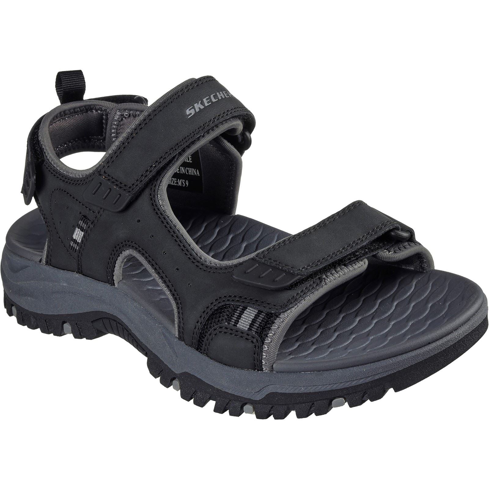 Skechers Prewitt Rigdon Sandales Noires Synthétiques Pour Homme
