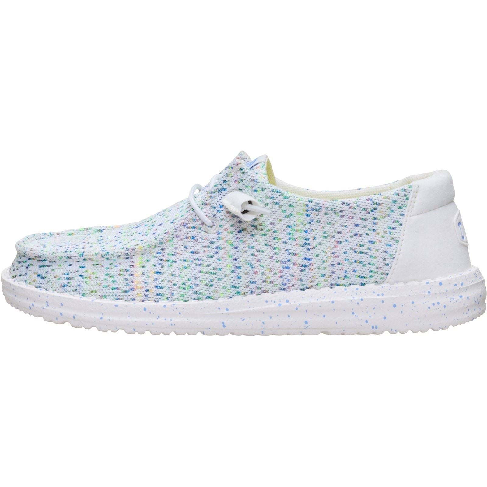 HEYDUDE Wendy Stretch Mocassins Blancs/Multicolores En Polyester Pour Femmes