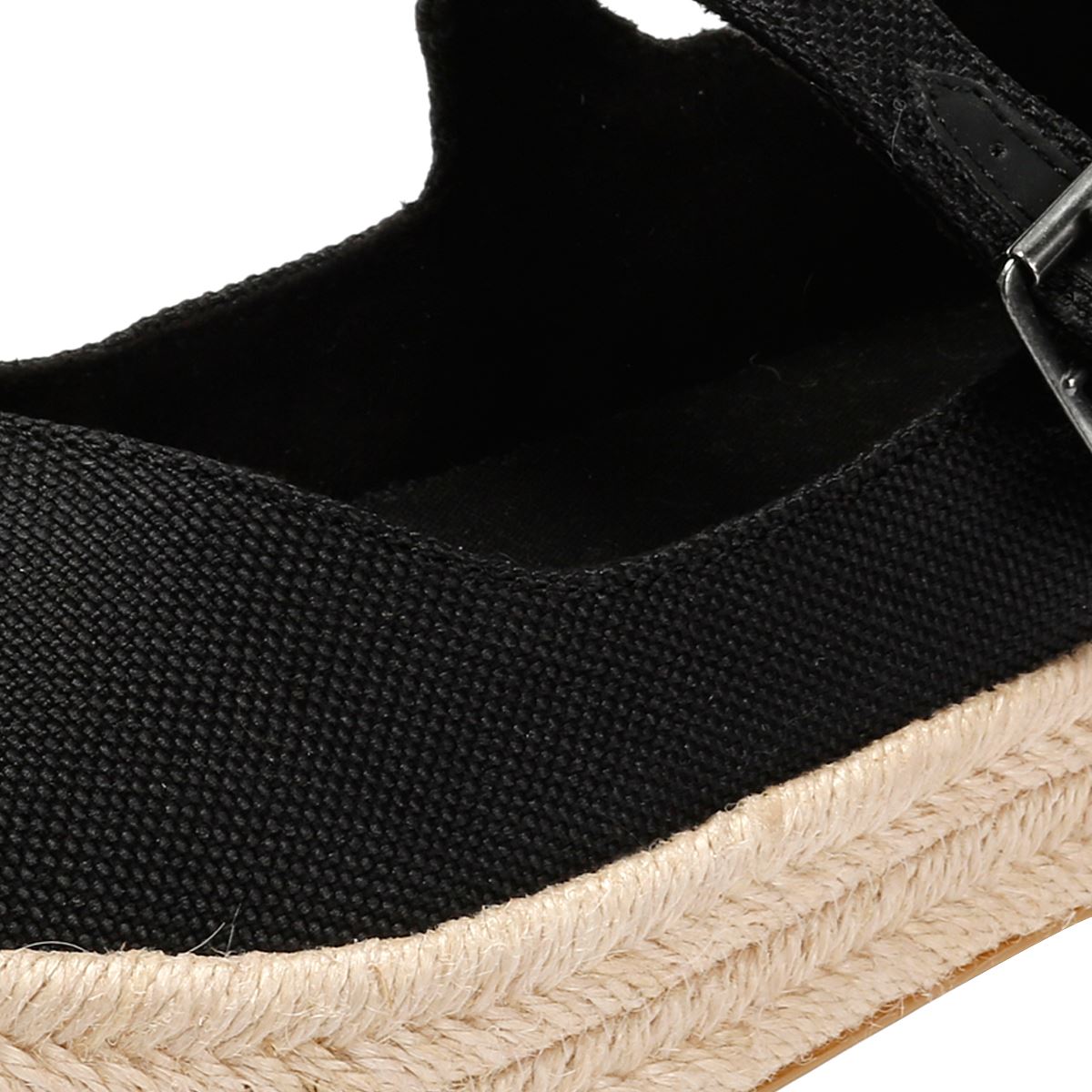 TOMS Carolina Mary Jane Espadrilles Noires En Textile Pour Femmes
