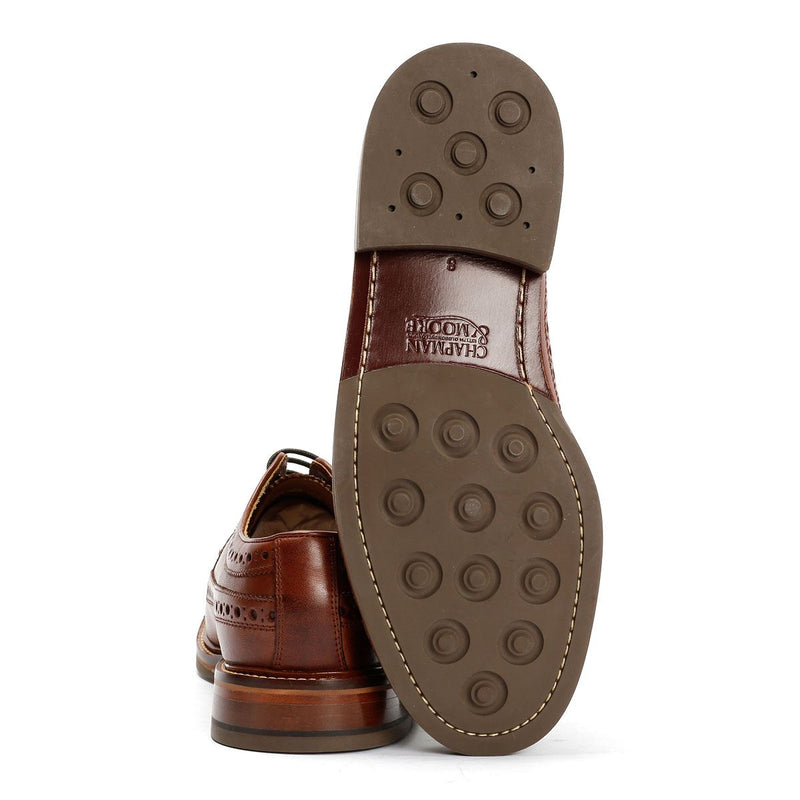 Chapman & Moore Longwing Brogue Country Chaussures En Cuir Pour Hommes Brunes À Lacets