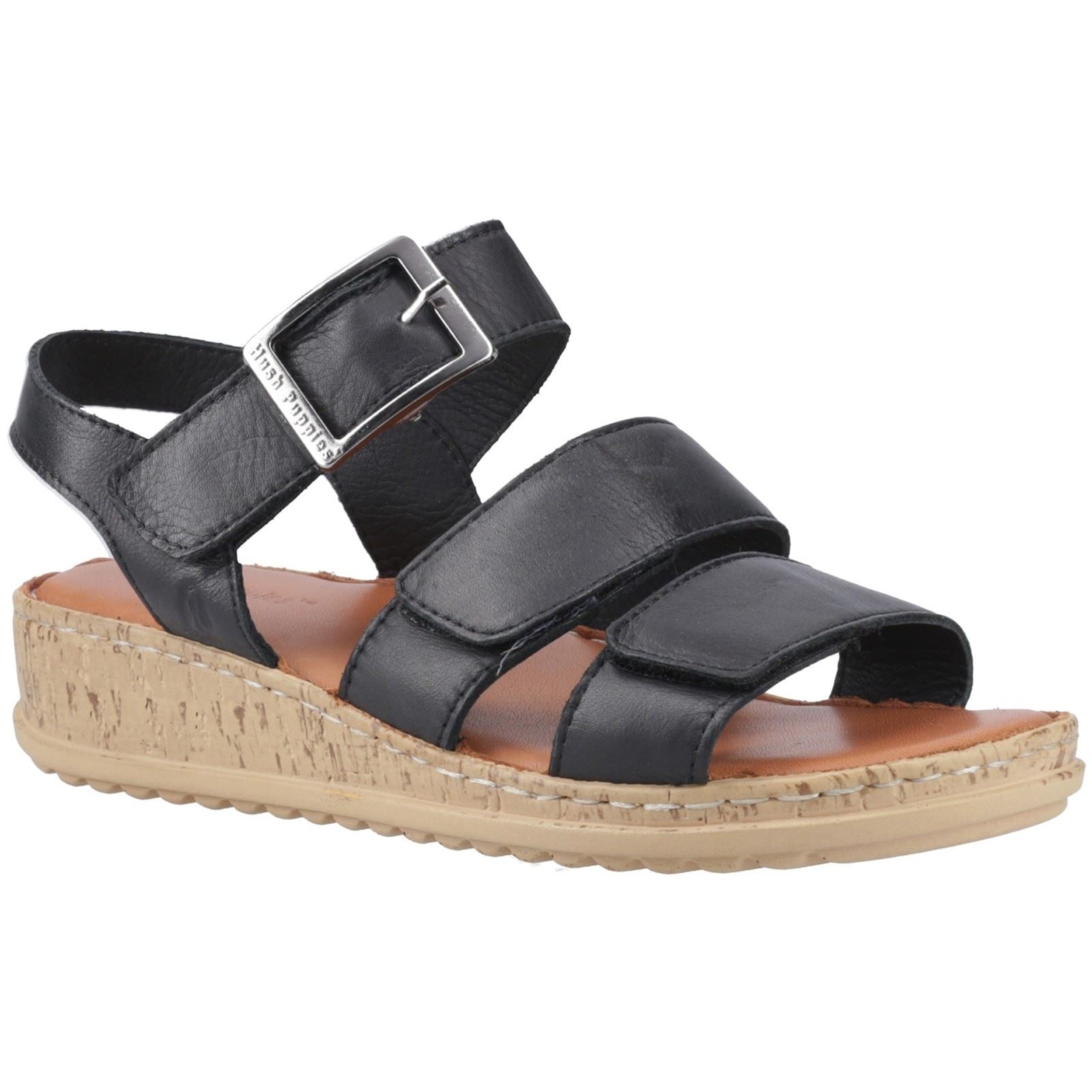 Hush Puppies Eliana Sandal Sandales Noires En Cuir Pour Femmes