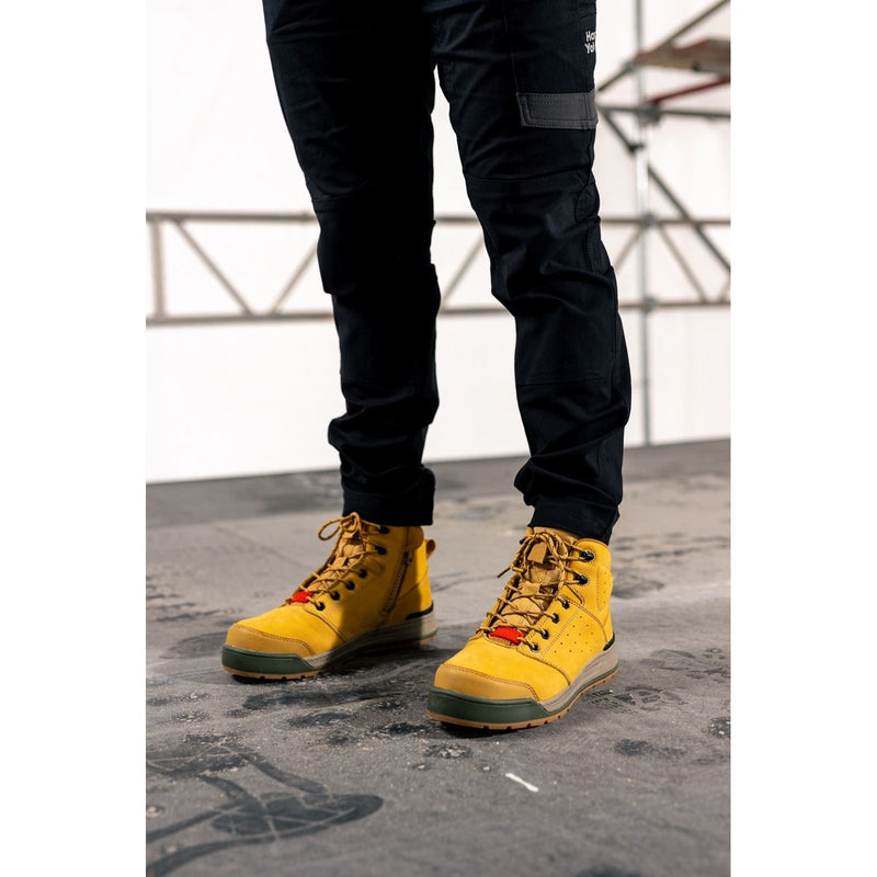 Hard Yakka  Bottes De Sécurité En Cuir Avec Fermeture Éclair En Dentelle Blé Trois Mille Cinquante-Six