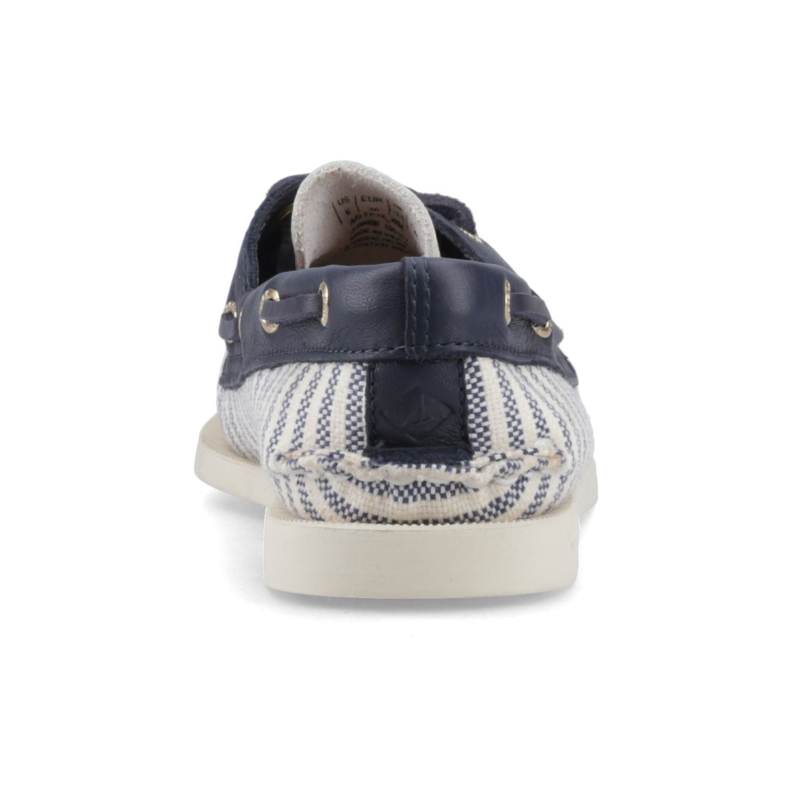 Sperry Authentic Original Chaussures Bateau Femmes Blanches/Marines En Textile