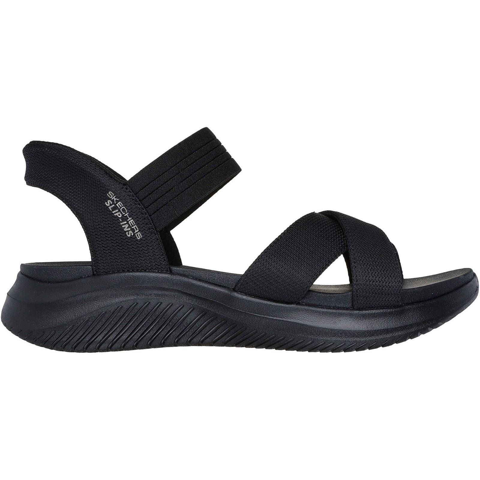Skechers Ultra Flex 3.0 - Never Better Sandales Noires En Textile Pour Femmes
