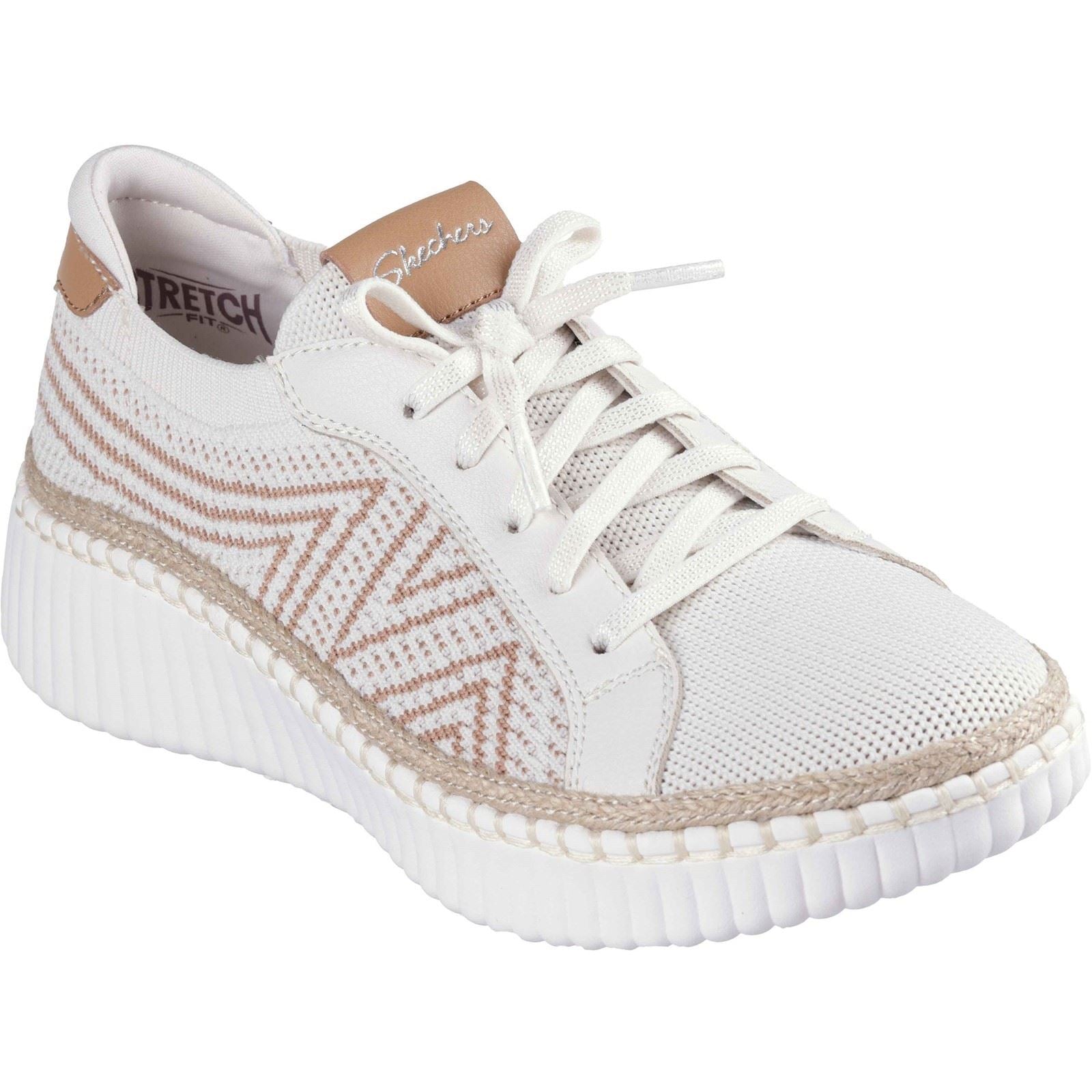 Skechers Wilshire Blvd - Bellevue Baskets Blanches Cassées En Polyester Pour Femmes