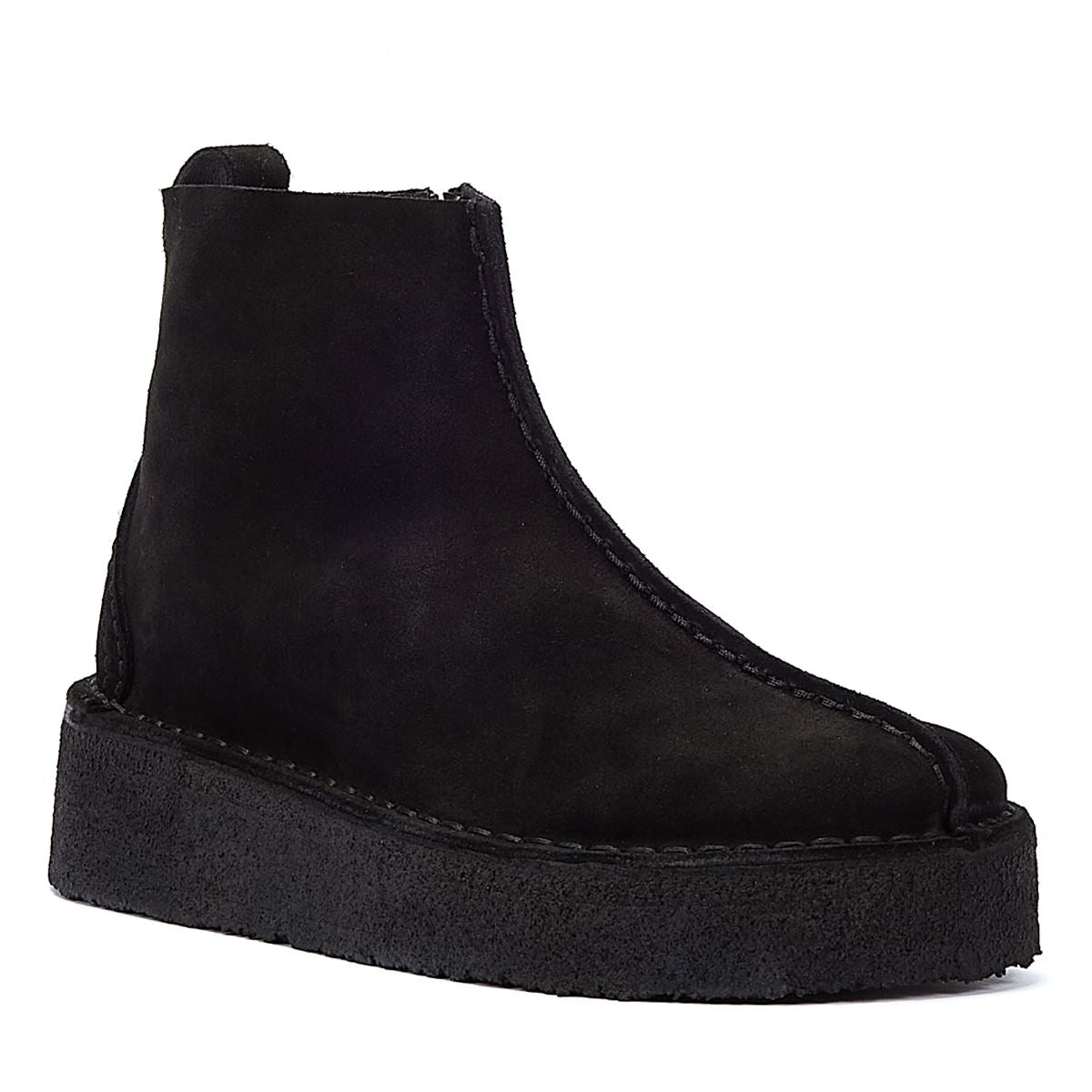 Clarks Bottes Noires En Suède Pour Femmes Originals Trek Wedge