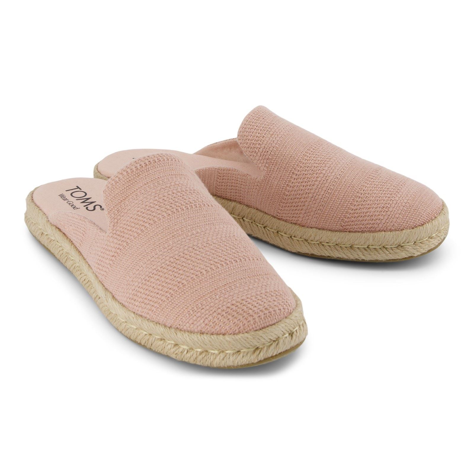 TOMS Santiago Mule Chaussons Femme Rose Pâle En Textile