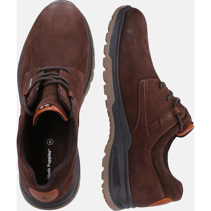 Hush Puppies Pele Chaussures À Lacets En Nubuck Marron Pour Hommes