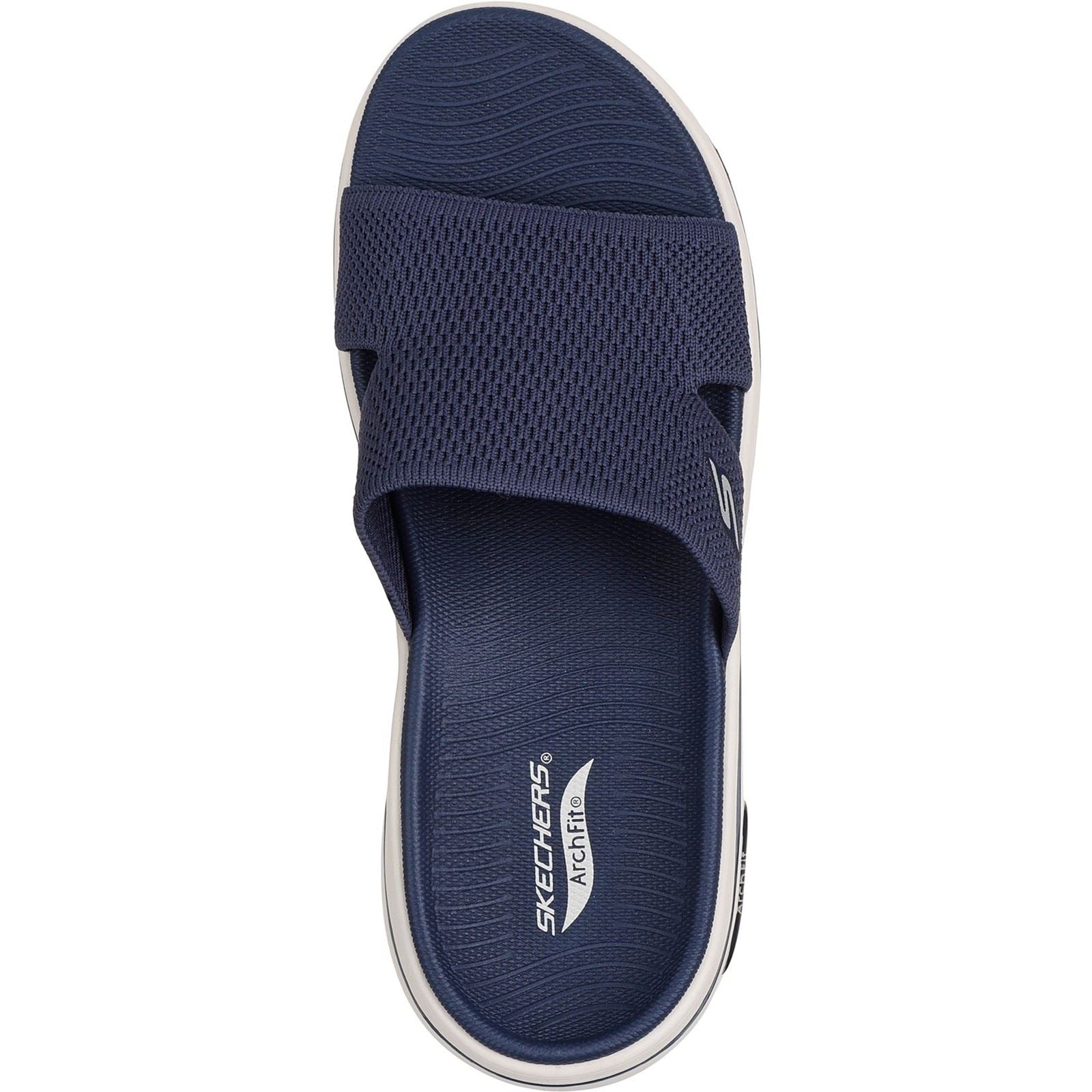 Skechers Go Walk Arch Fit 2.0 Sandales Pour Femmes En Toile Bleu Marine