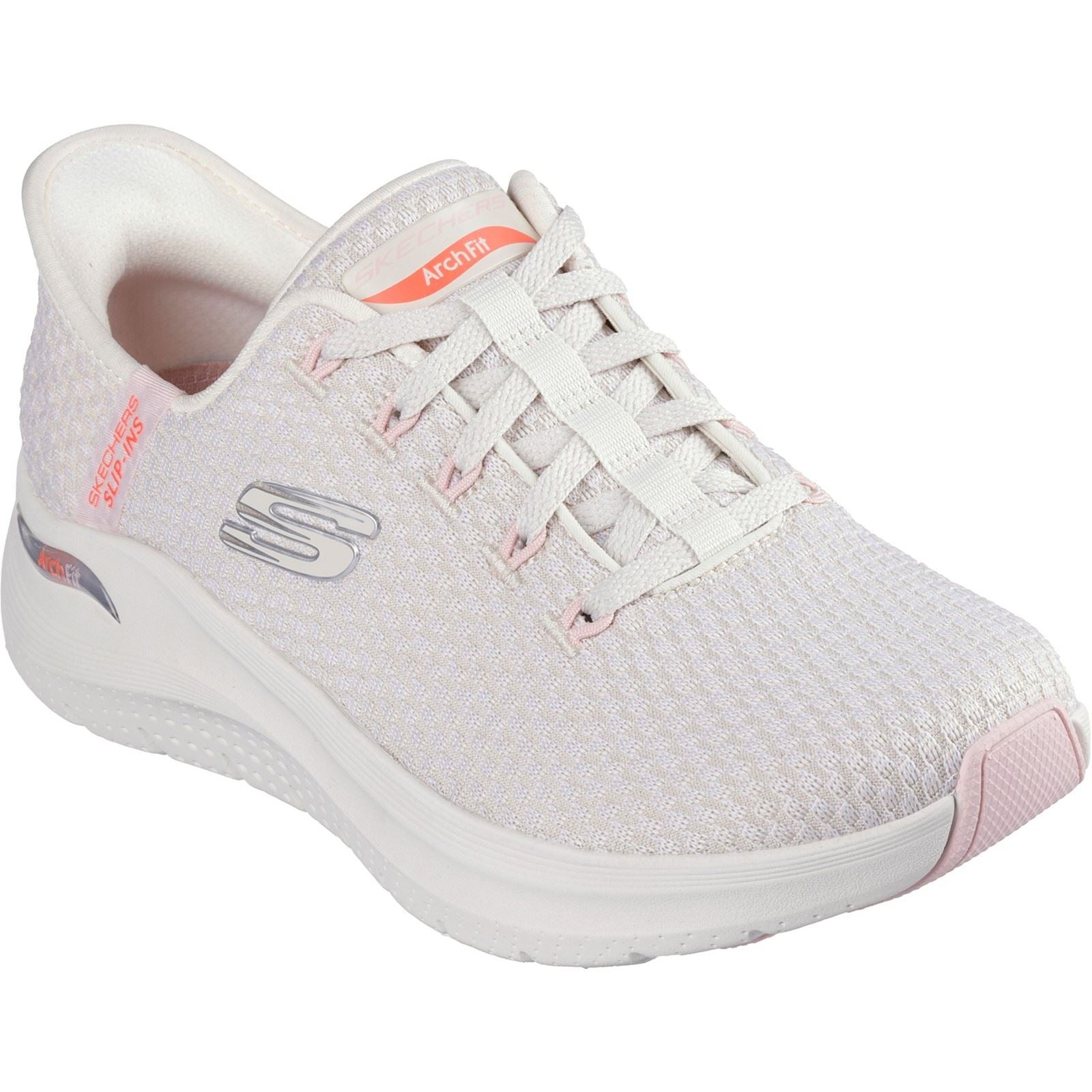 Skechers Arch Fit 2.0 Good Energy Sneakers En Toile Pour Femmes, Naturel/Multicolore