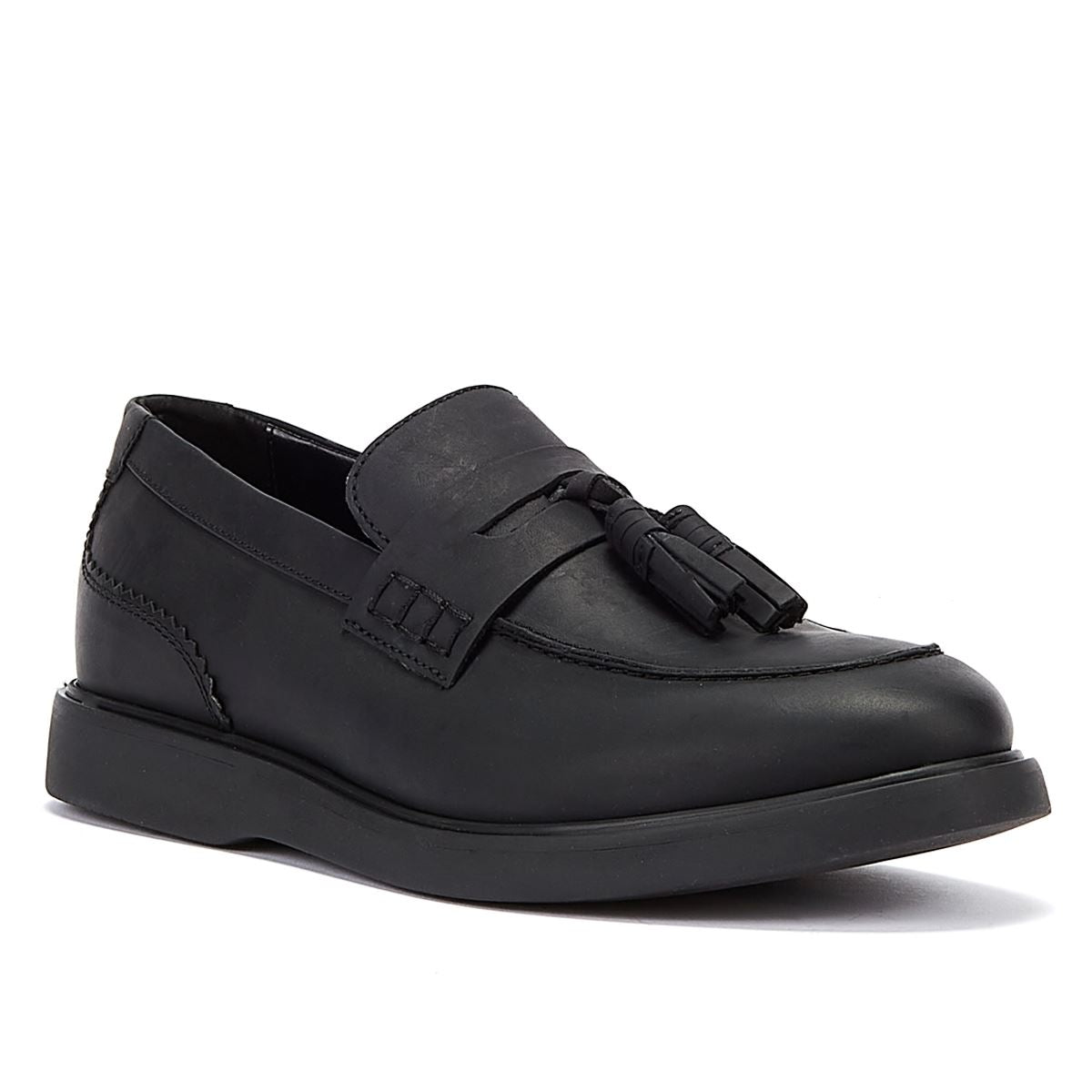 Hudson Mocassin Cato En Cuir Fou Pour Hommes Mocassins Noirs
