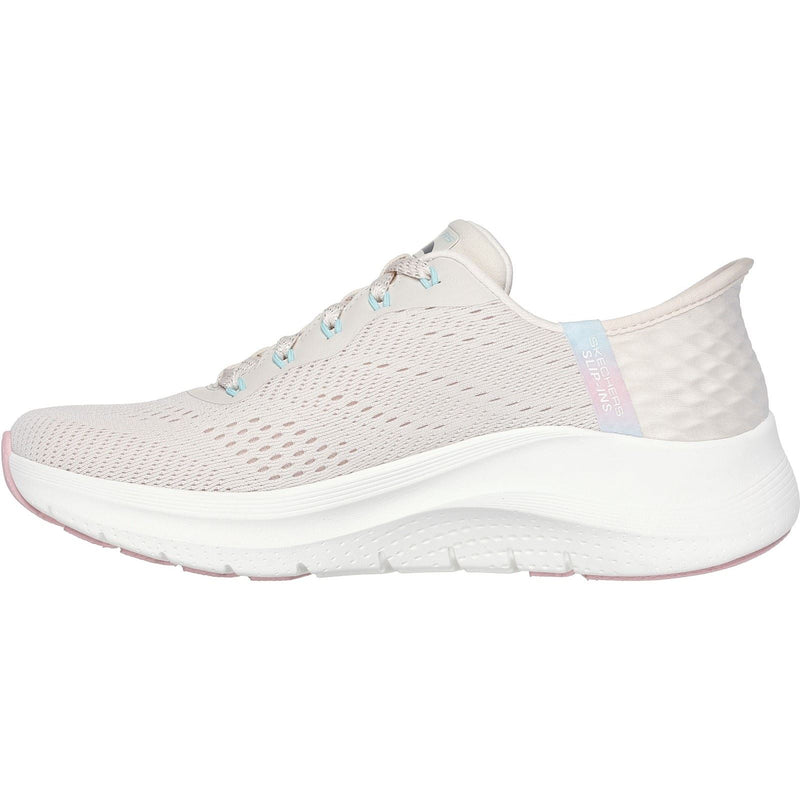 Skechers Arch Fit 2.0 Easy Chic Chaussures De Sport Pour Femmes En Textile Naturel/Rose