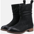 Hush Puppies Emilia Bottes Noires En Cuir Pour Femmes