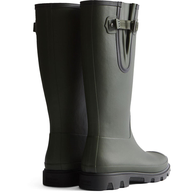 Hunter Downpour Adjustable Bottes De Wellington En Caoutchouc Pour Femmes Vert Olive Foncé/Noir