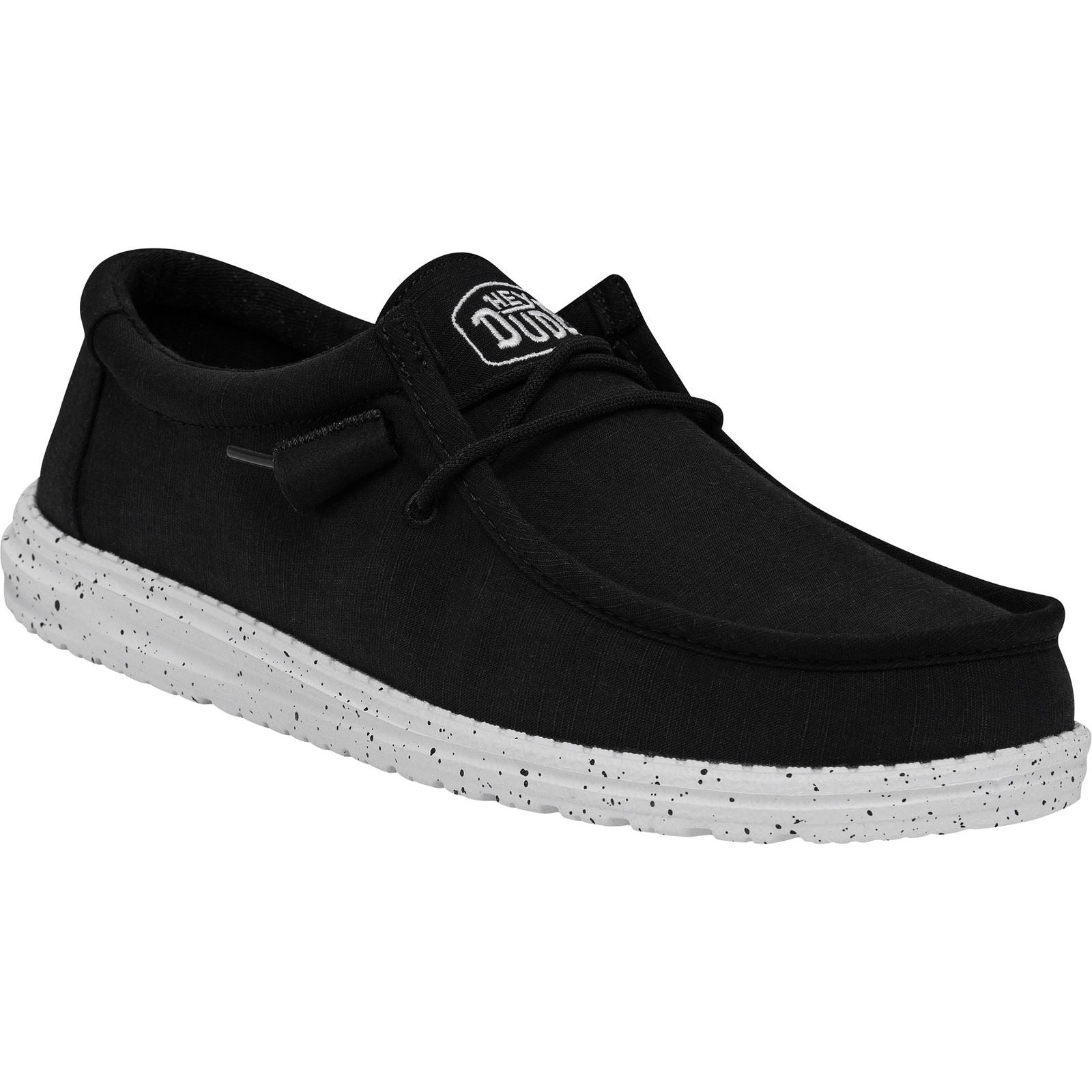 HEYDUDE Wally Slub Chaussures Bateau Noires Pour Hommes