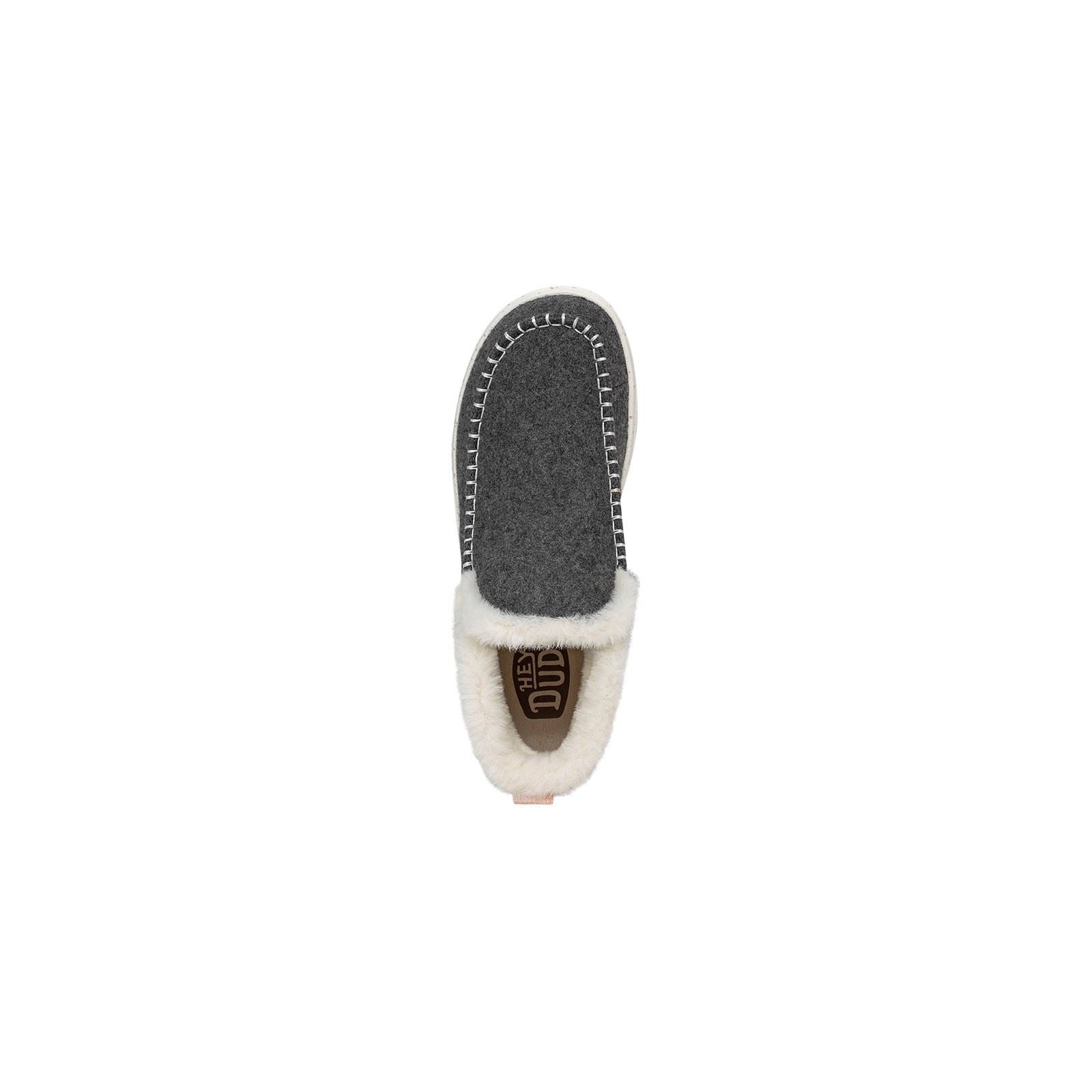 HEYDUDE Denny Wool Faux Shearling Bottes Grises Pour Femmes