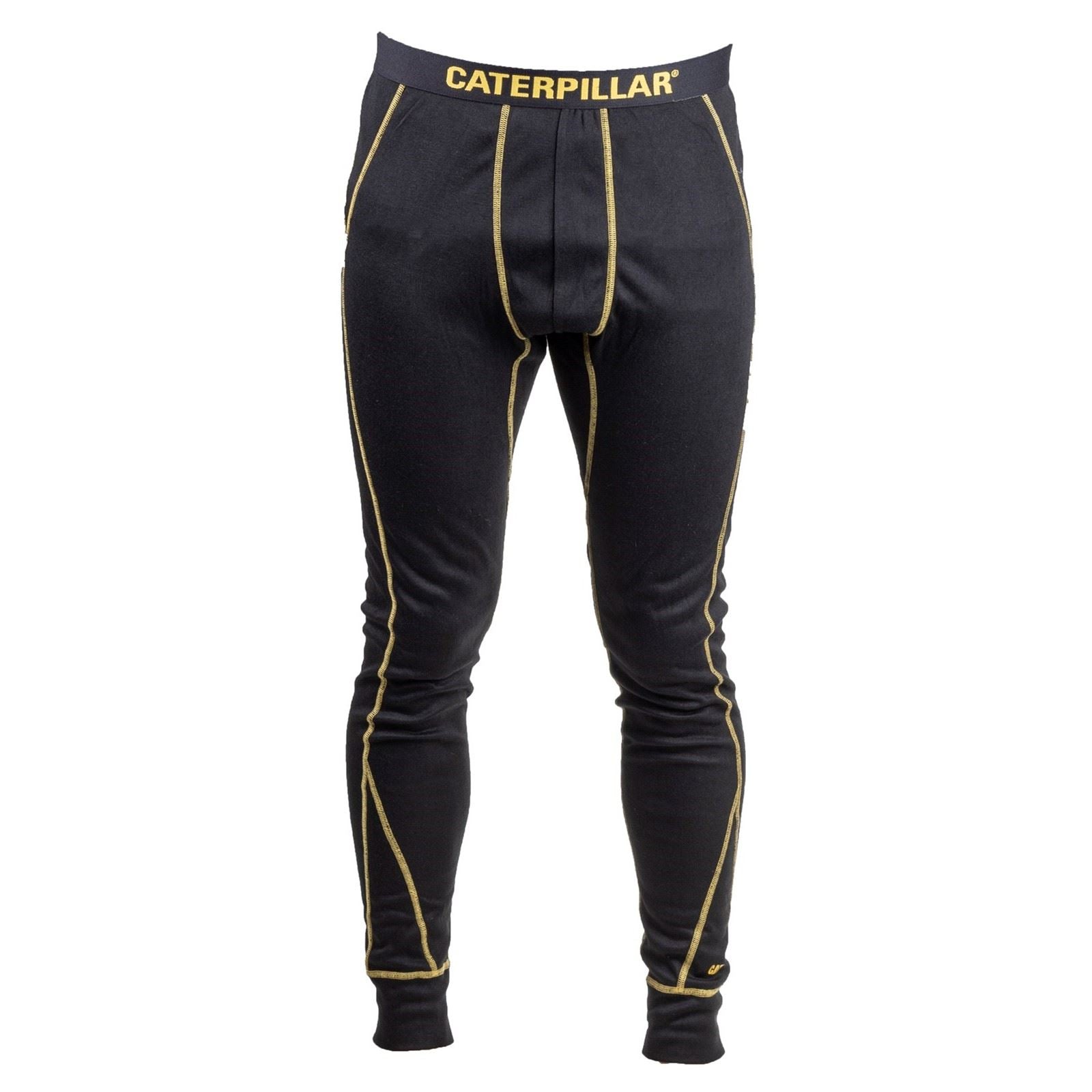 Caterpillar Thermo Pantalons De Couche De Base Noirs En Polyester Pour Hommes
