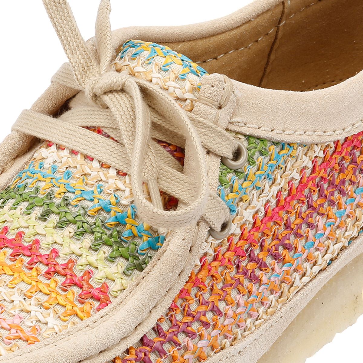 Clarks Originals Wallabee Raffia Chaussures Multicolores Pour Femmes