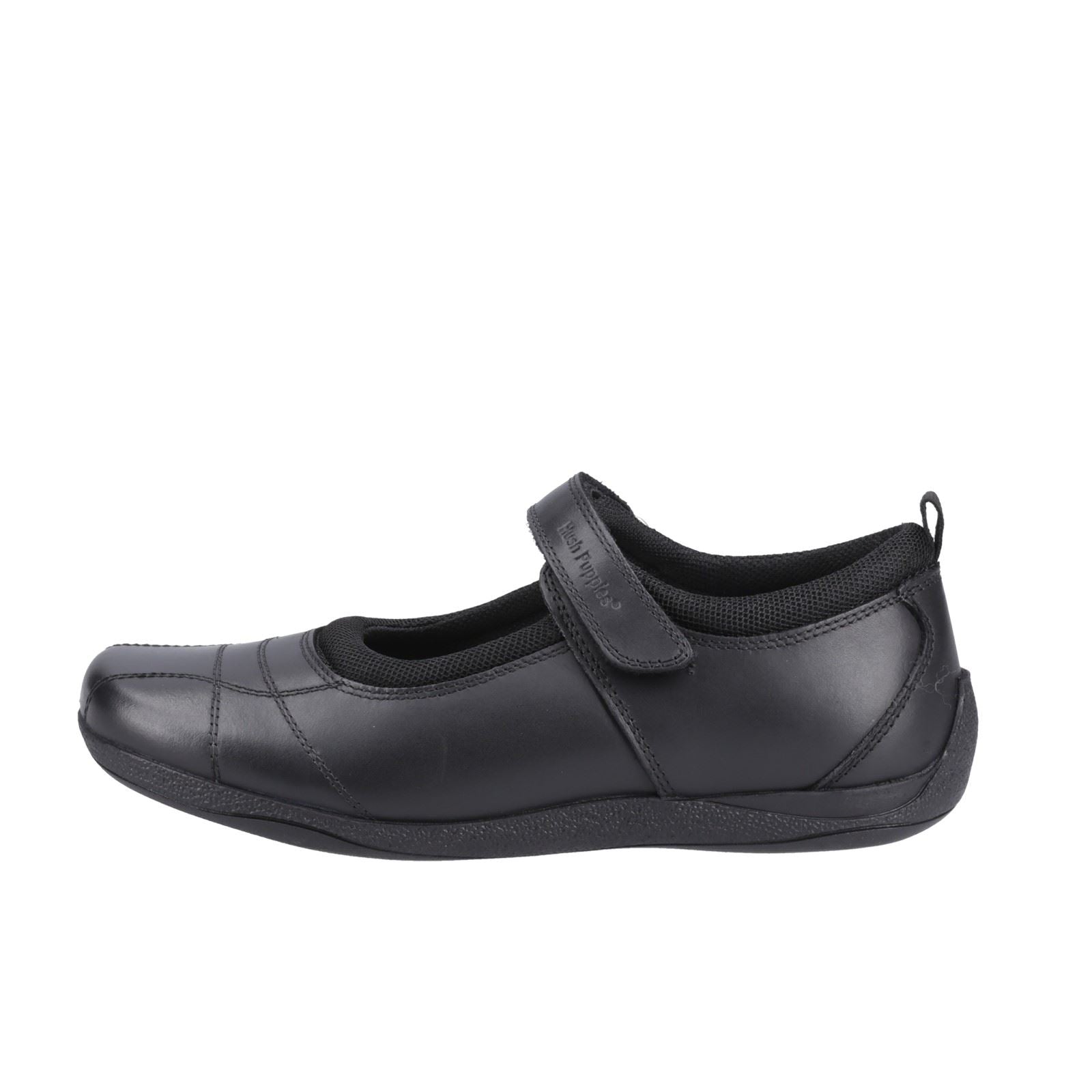 Hush Puppies Clara Senior Chaussures Noires Pour Filles En Cuir