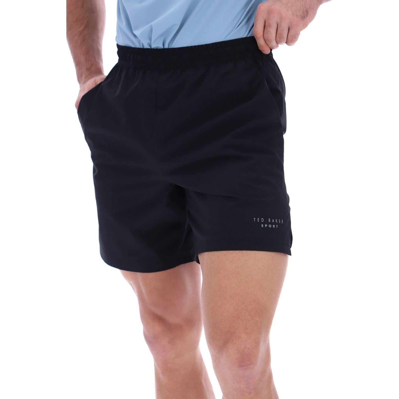 Ted Baker STANLEY TBMSS2636 Shorts De Sport Actifs Pour Hommes En Polyester Noirs