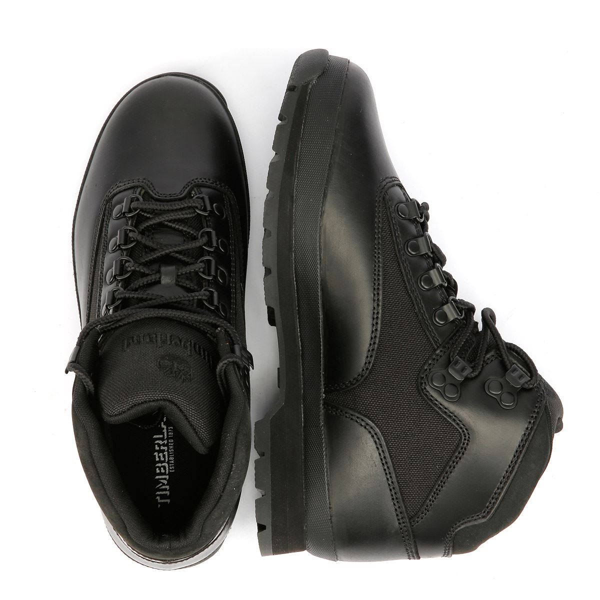 Timberland Euro Hiker Workwear I Blackout Bottes En Cuir Noires Pour Hommes