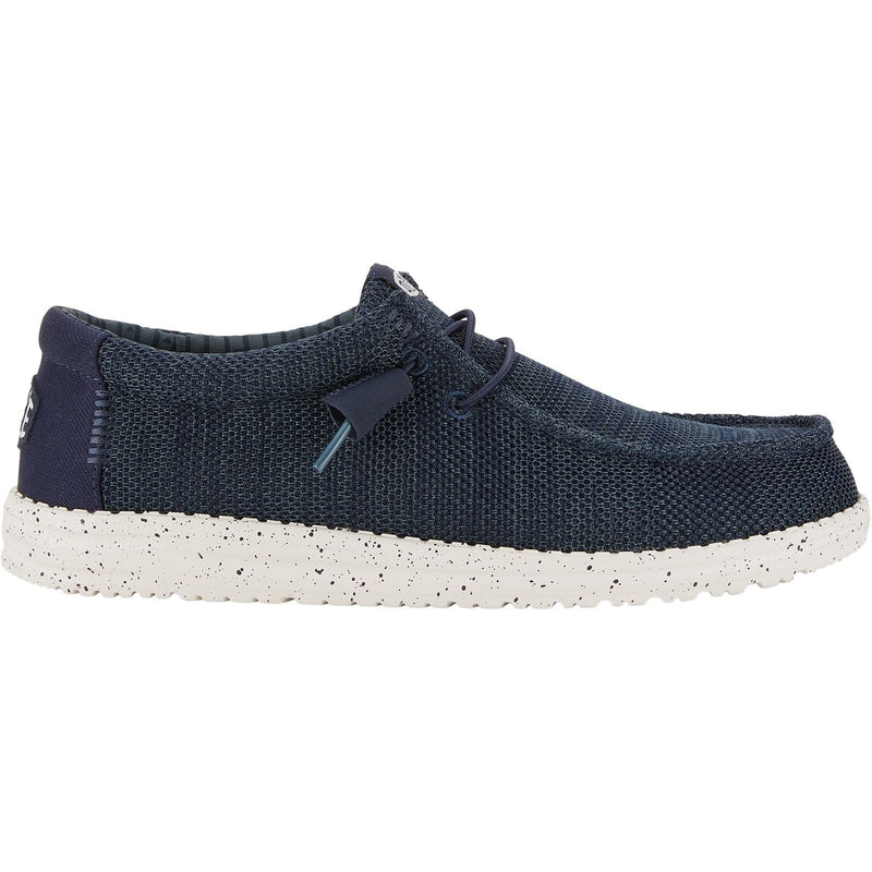 HEYDUDE Wally Stretch Mesh Chaussures De Bateau Pour Hommes En Polyester Bleu Marine