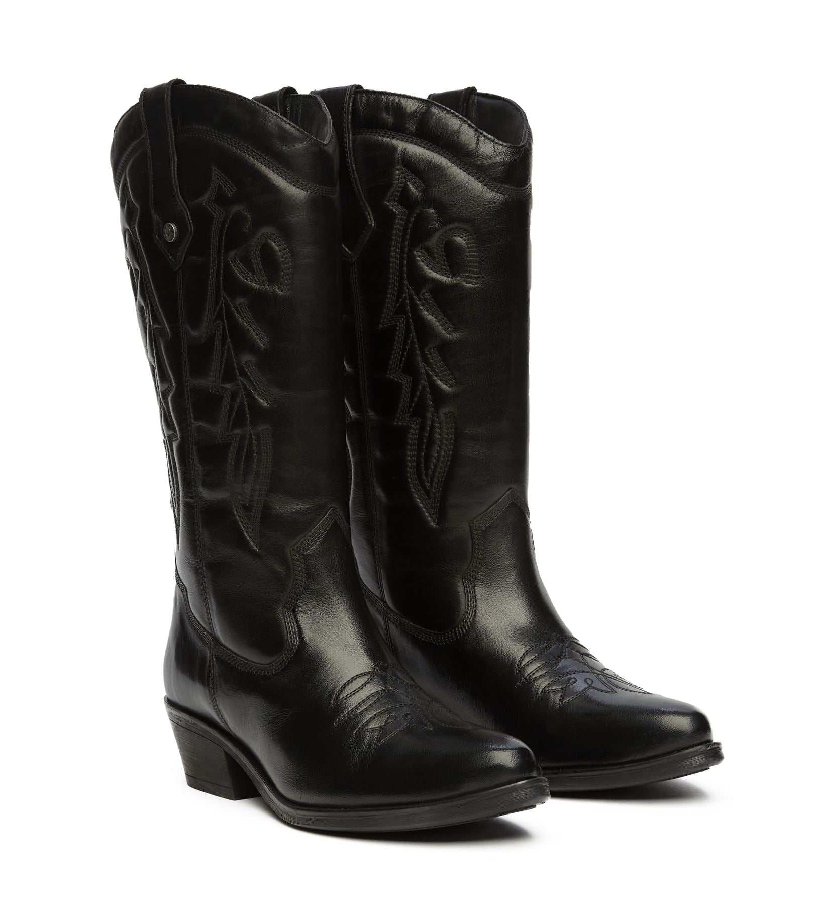 Osprey London The Louisiana Bottes Noires En Cuir Pour Femmes