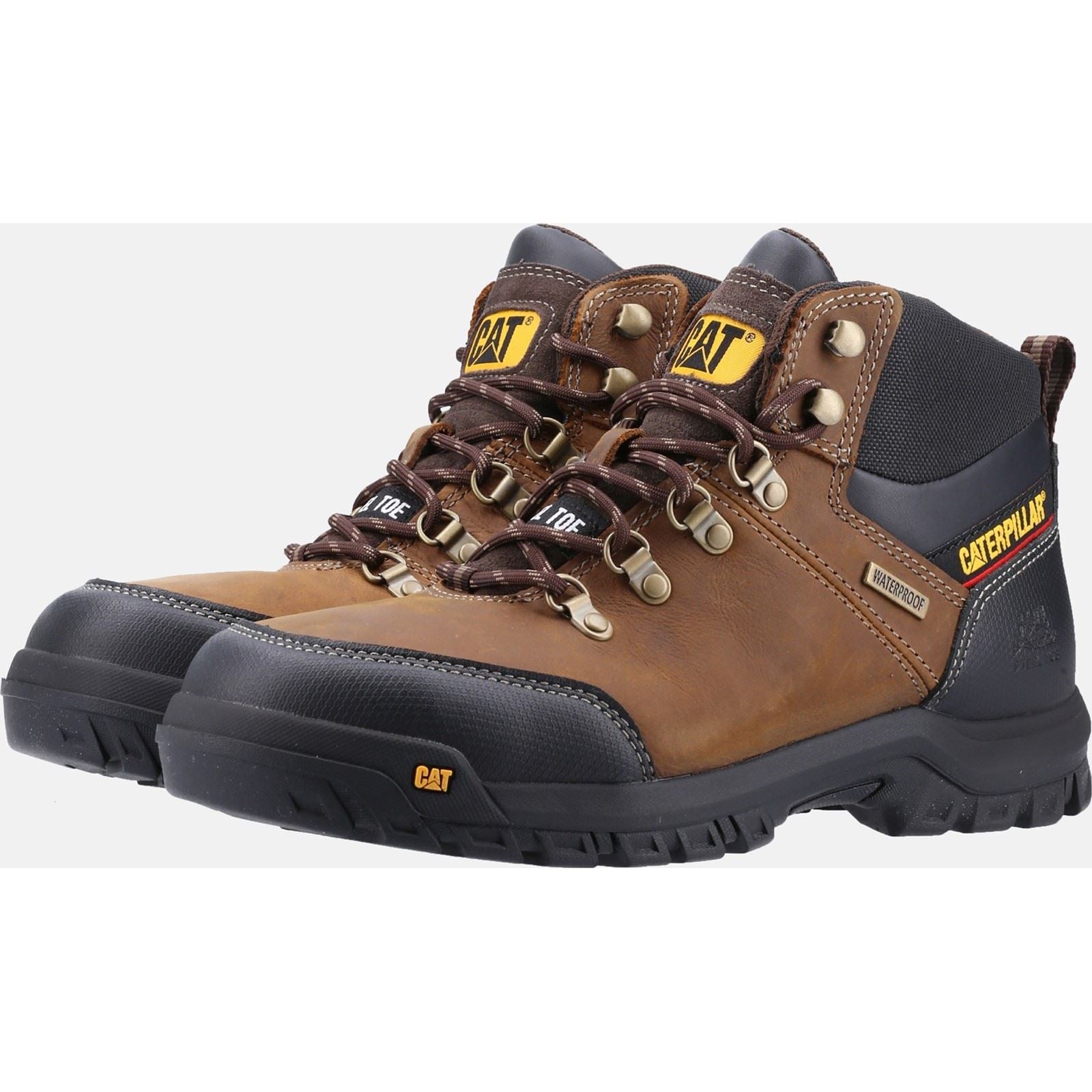 Caterpillar  Bottes De Sécurité En Cuir Brun Framework Seal