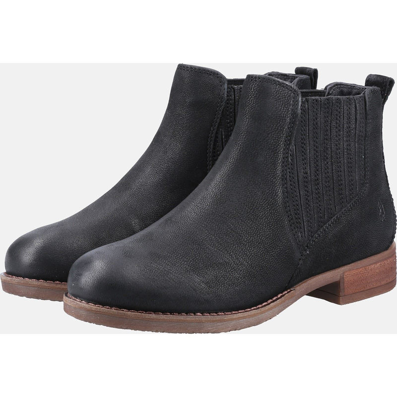 Hush Puppies Edith Bottes Noires En Cuir Pour Femmes