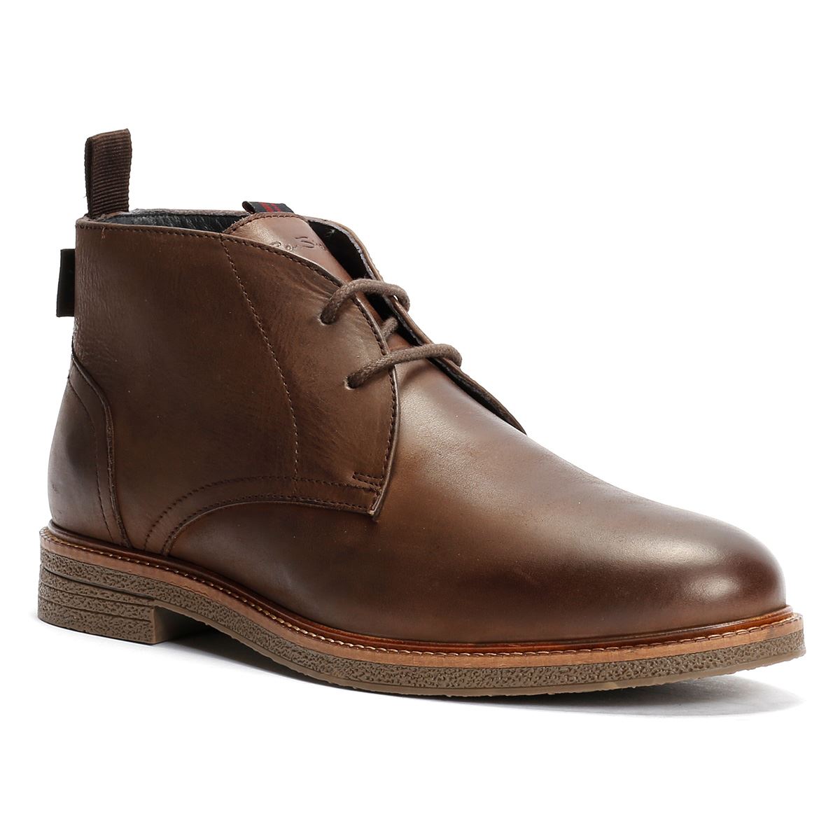 Ben Sherman Walker Chukka Bottes En Cuir Pour Hommes Marron