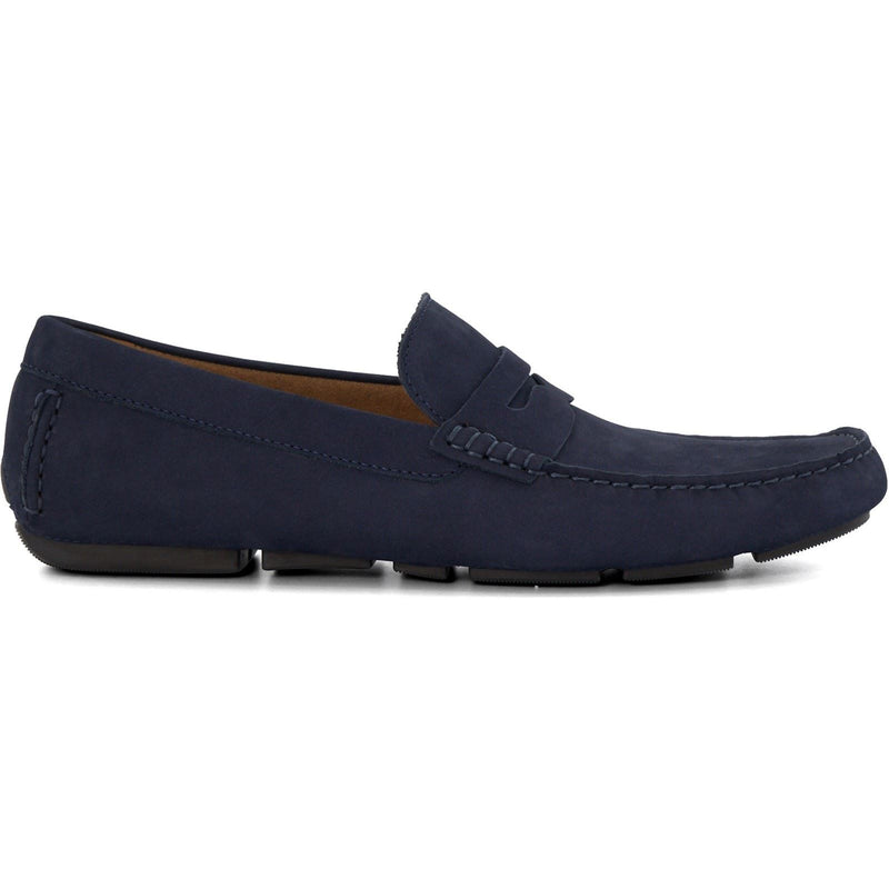 Dune Bradlay Chaussures Mocassins Bleues Pour Homme En Suède