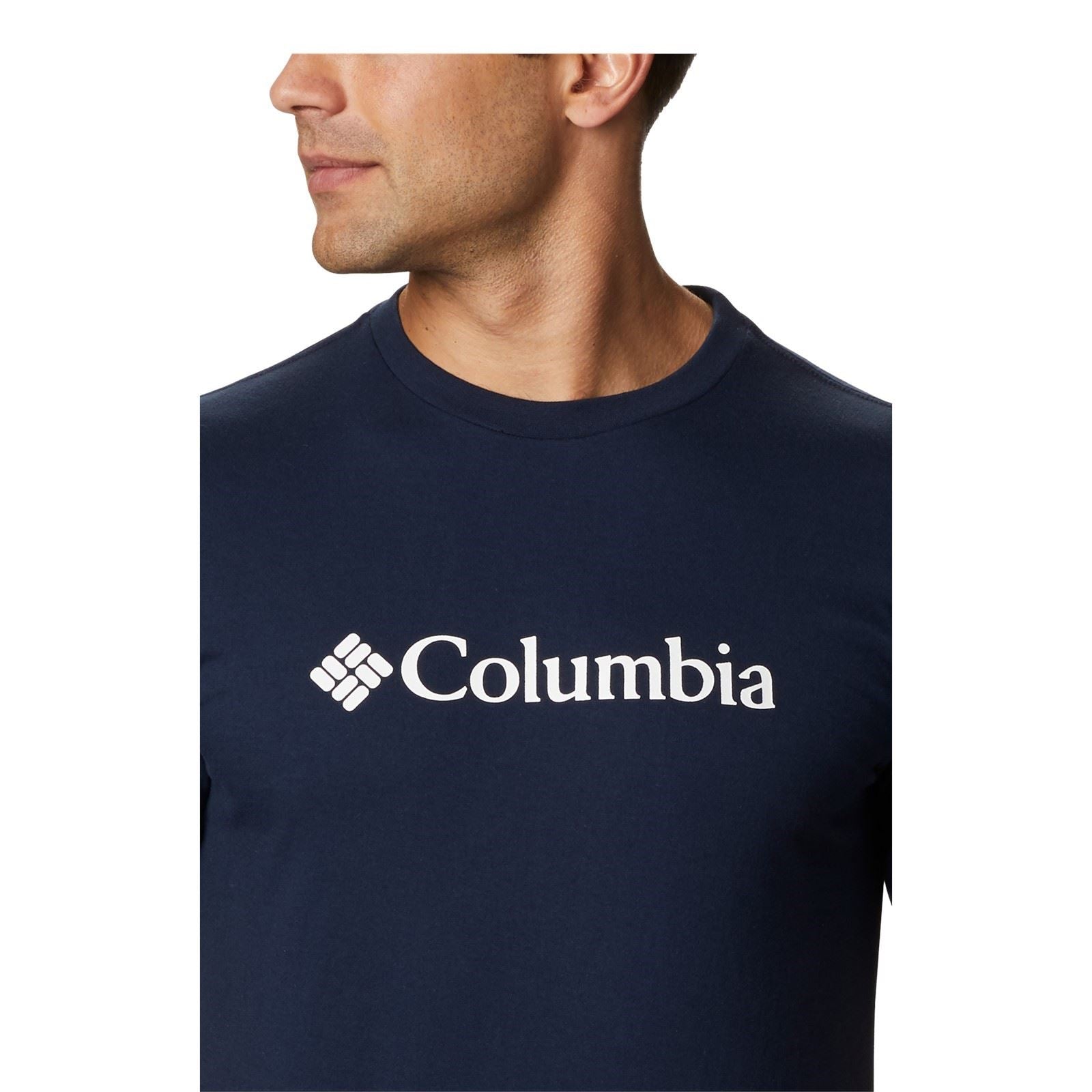 Columbia CSC Basic Logo Short Sleeve T-Shirts Pour Hommes En Coton Bleu À Manches Courtes