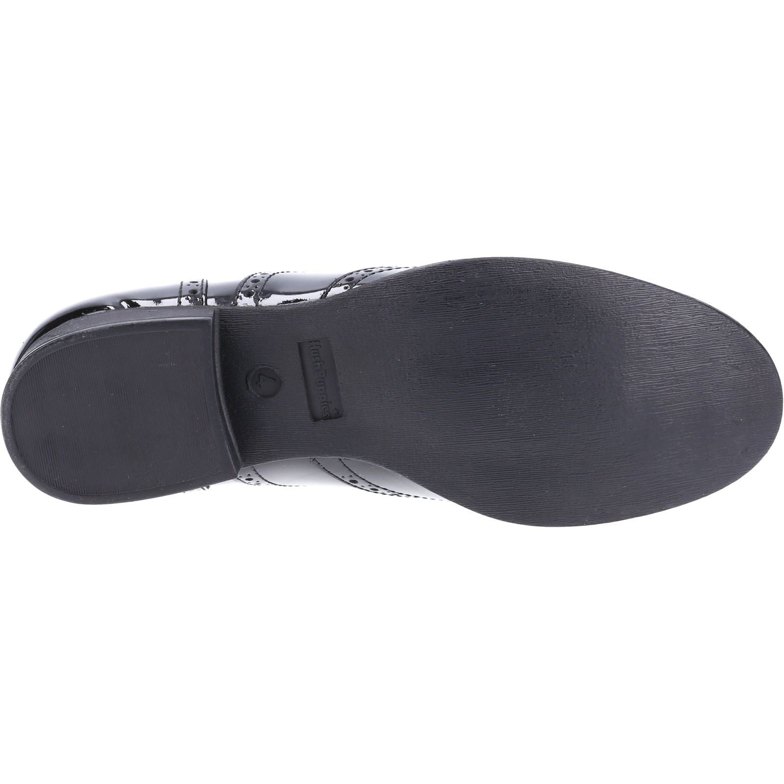 Hush Puppies Kada Junior Patent Chaussures Noires Vernies Pour Filles En Cuir