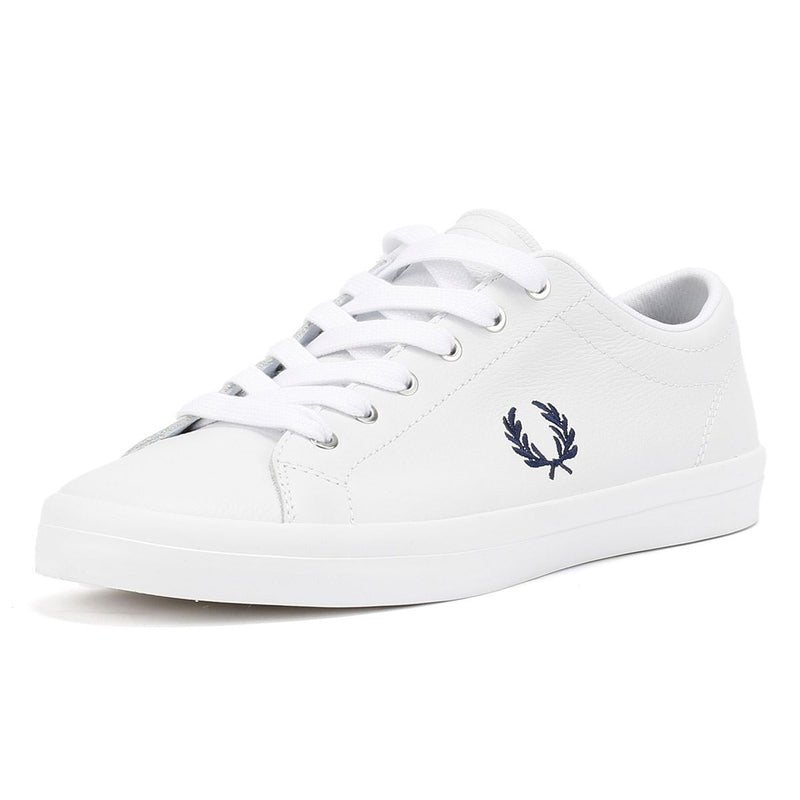 Fred Perry Baseline Baskets Blanches En Cuir Pour Hommes