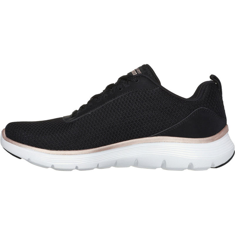 Skechers Flex Appeal 5.0 Uptake Sneakers Pour Femmes En Textile Noir/Or Rose