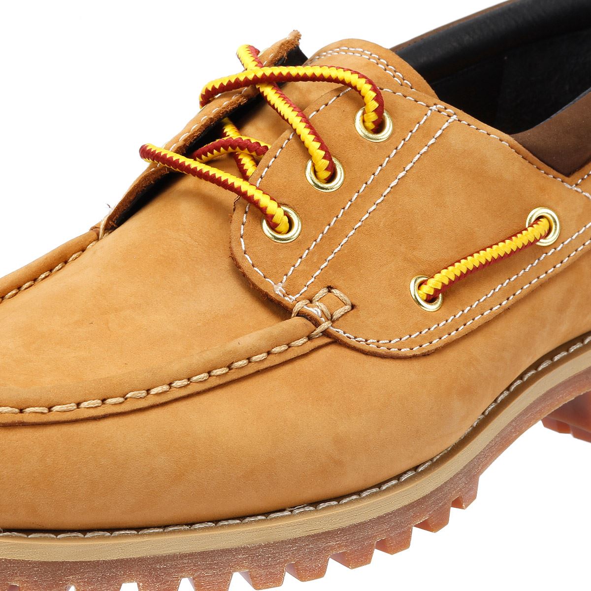 Timberland Authentic Chaussures En Cuir Marron À Lacets Pour Homme