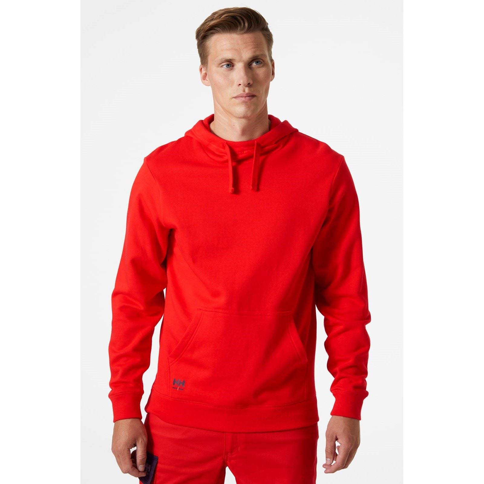 Helly Hansen Workwear Manchester Sweat À Capuche Rouge En Coton Pour Homme