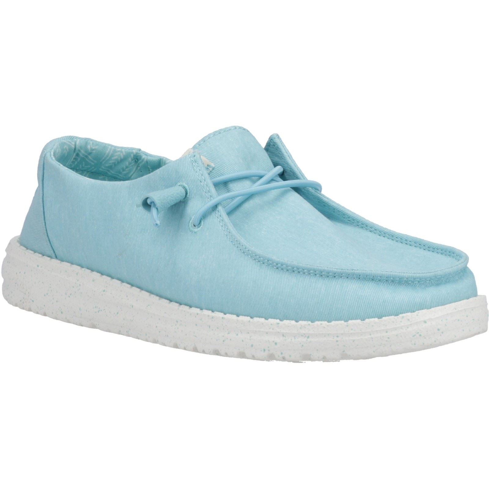 HEYDUDE Wendy Canvas Mocassins Turquoise Pour Femmes En Coton 100%