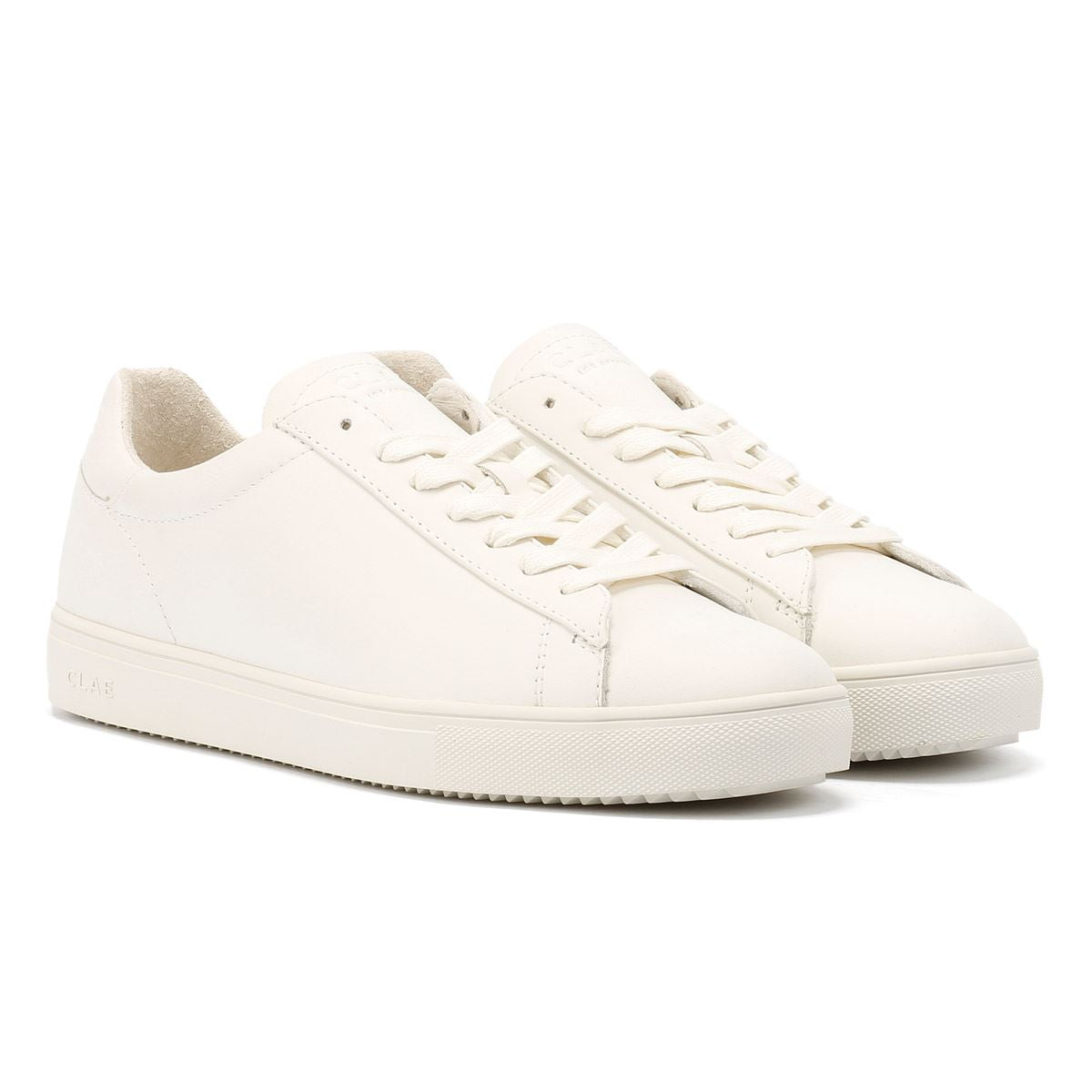 Clae Bradley Essentials Baskets Blanches En Cuir Pour Hommes