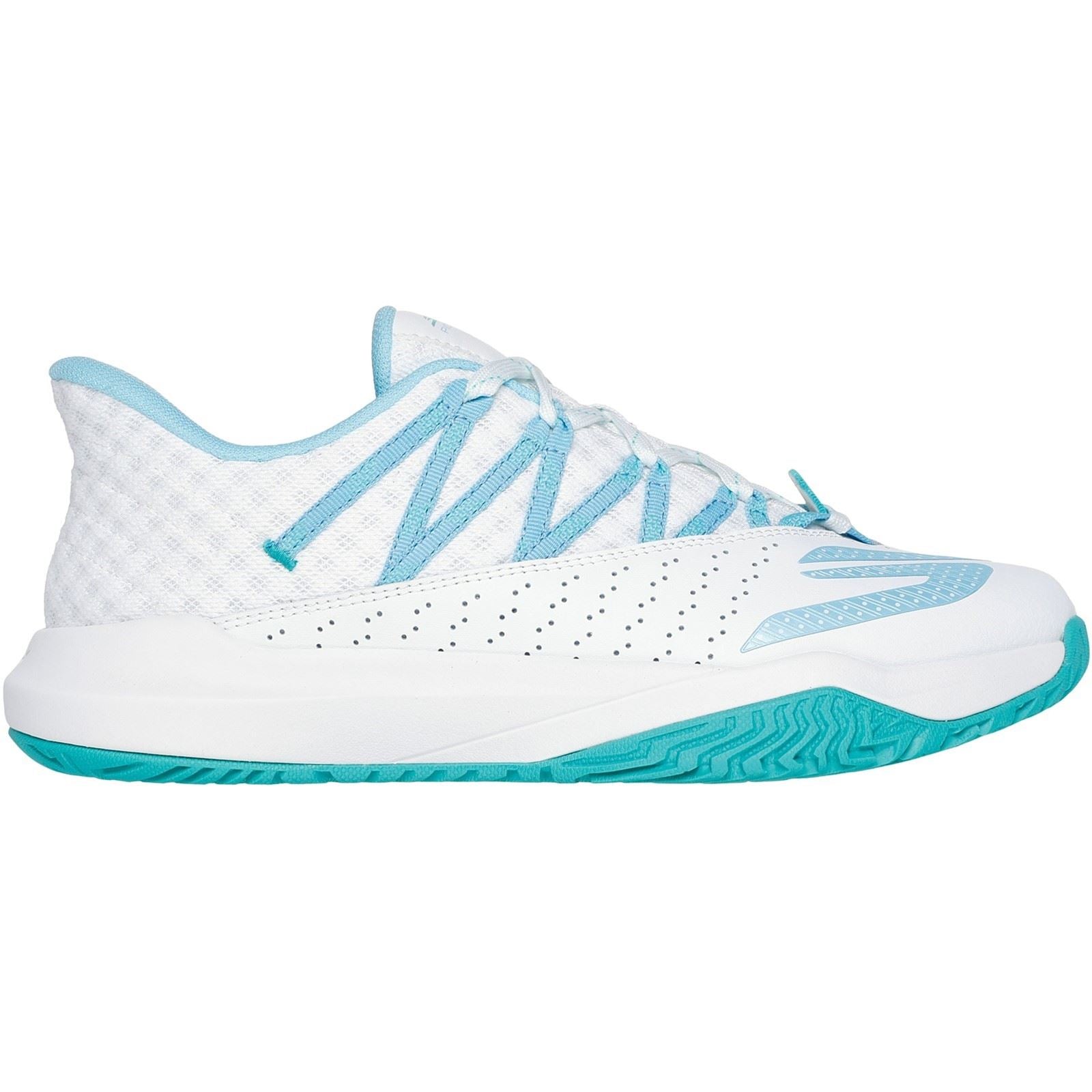 Skechers Performance Viper Court Rally Sneakers En Cuir Viper Court Rally Pour Femme Blanc/bleu Clair