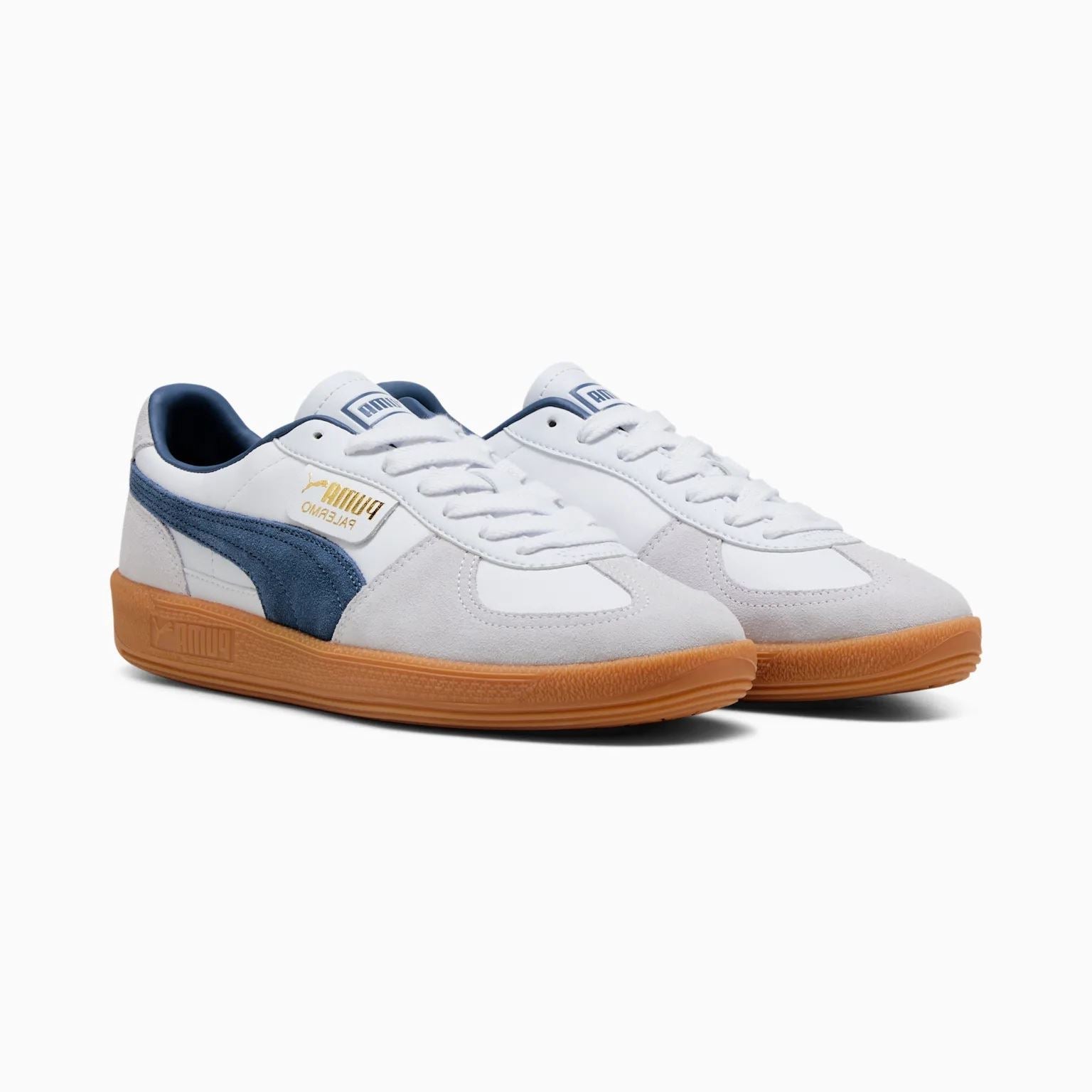 Puma Palermo Baskets Blanches En Cuir Pour Hommes