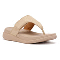 FitFlop F-Mode Go Adjustable Flatform Sandales Beige Pour Femmes