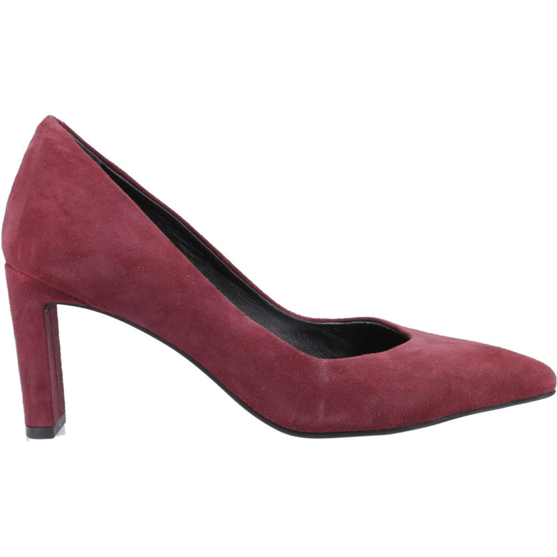 Hush Puppies Olivia Chaussures De Ville Rondes Bordeaux Pour Femmes En Daim