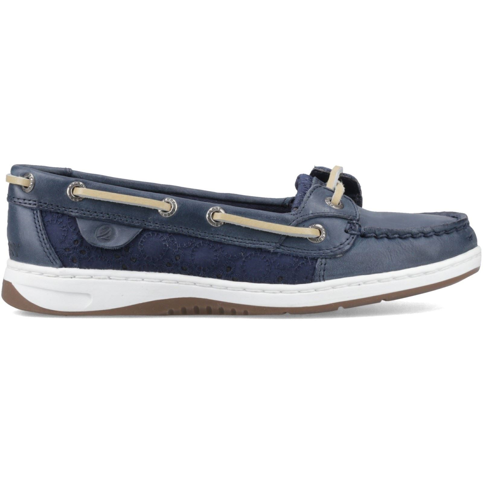 Sperry Angelfish Chaussures Bateau En Cuir Et Coton Pour Femme En Bleu Marine