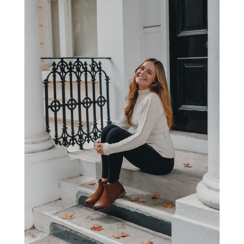 Hush Puppies Edith Bottes En Cuir Pour Femmes Couleur Tan